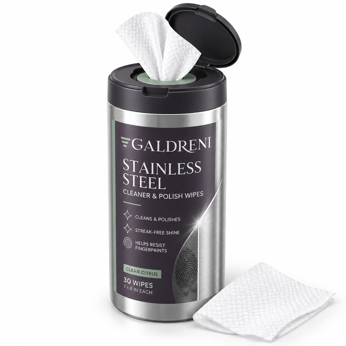 Galdreni Stainless Steel Cleaner & Polish Wipes