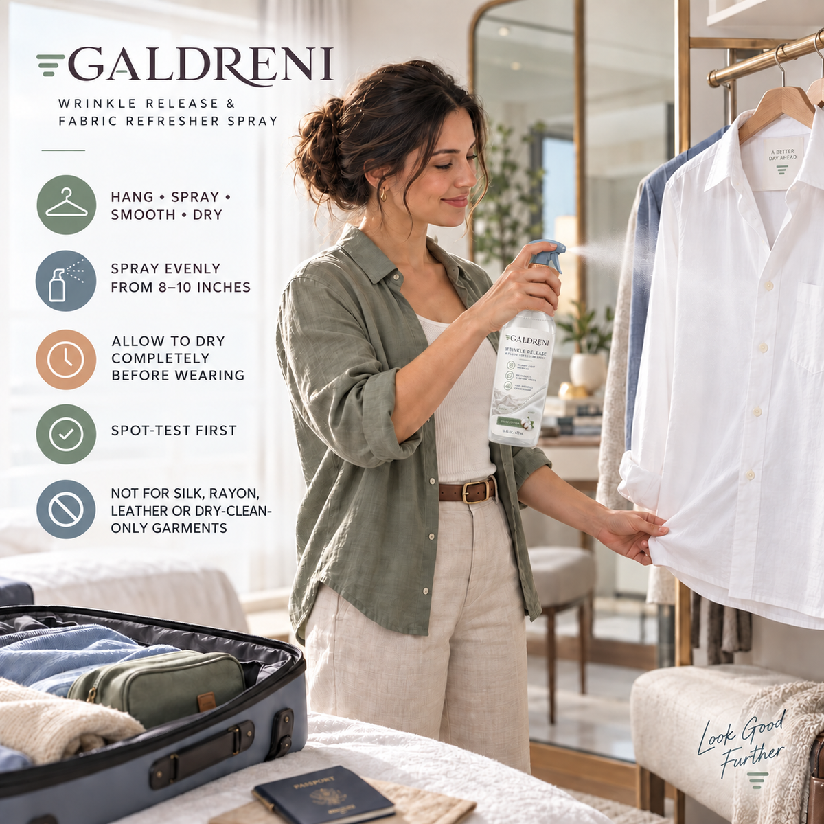 Galdreni Wrinkle Release & Fabric Refresher Spray