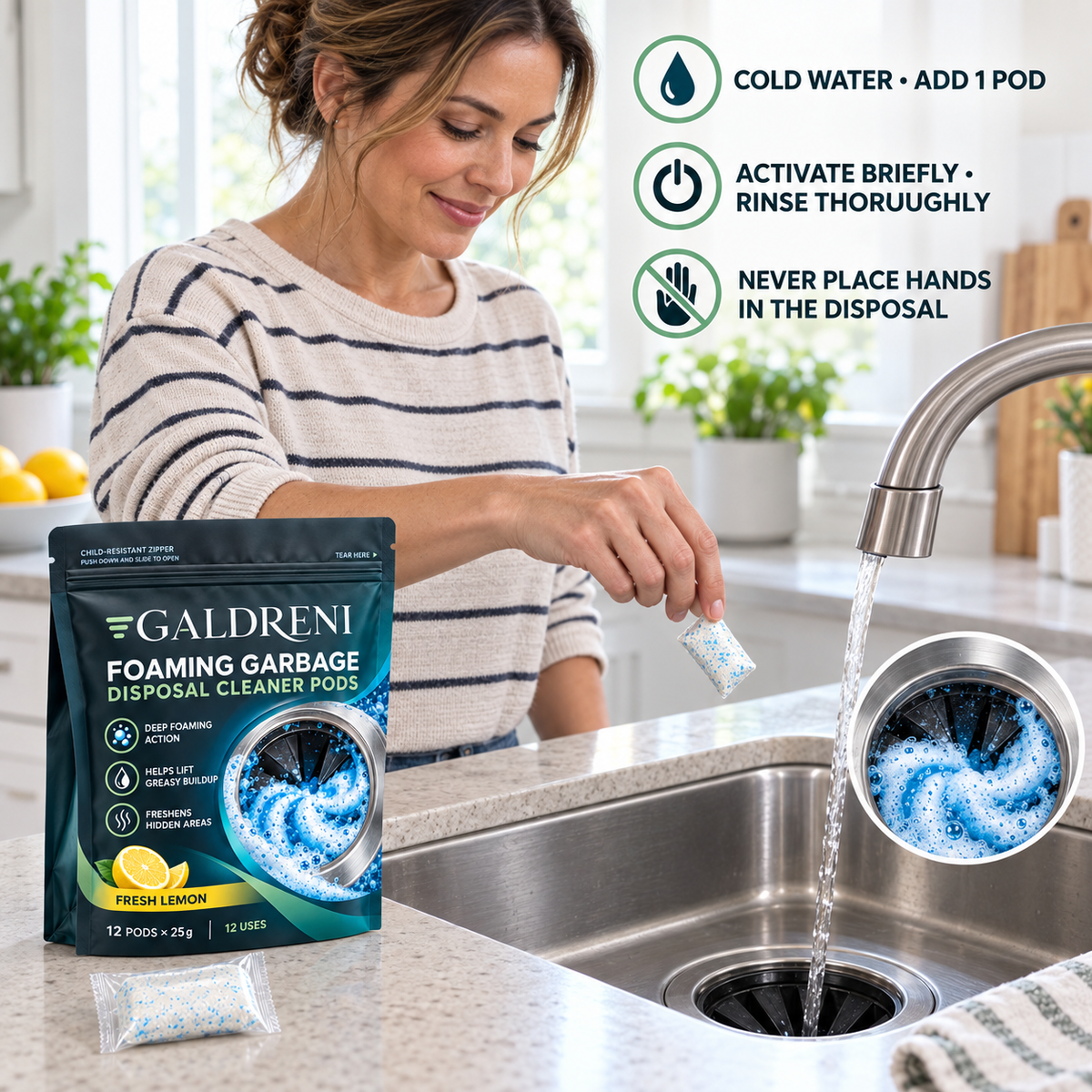 Galdreni Foaming Garbage Disposal Cleaner Pods