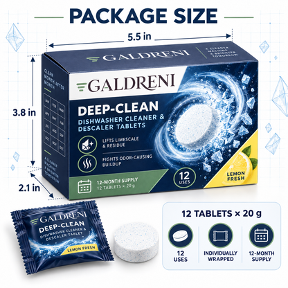 Galdreni Deep-Clean Dishwasher Cleaner & Descaler Tablets