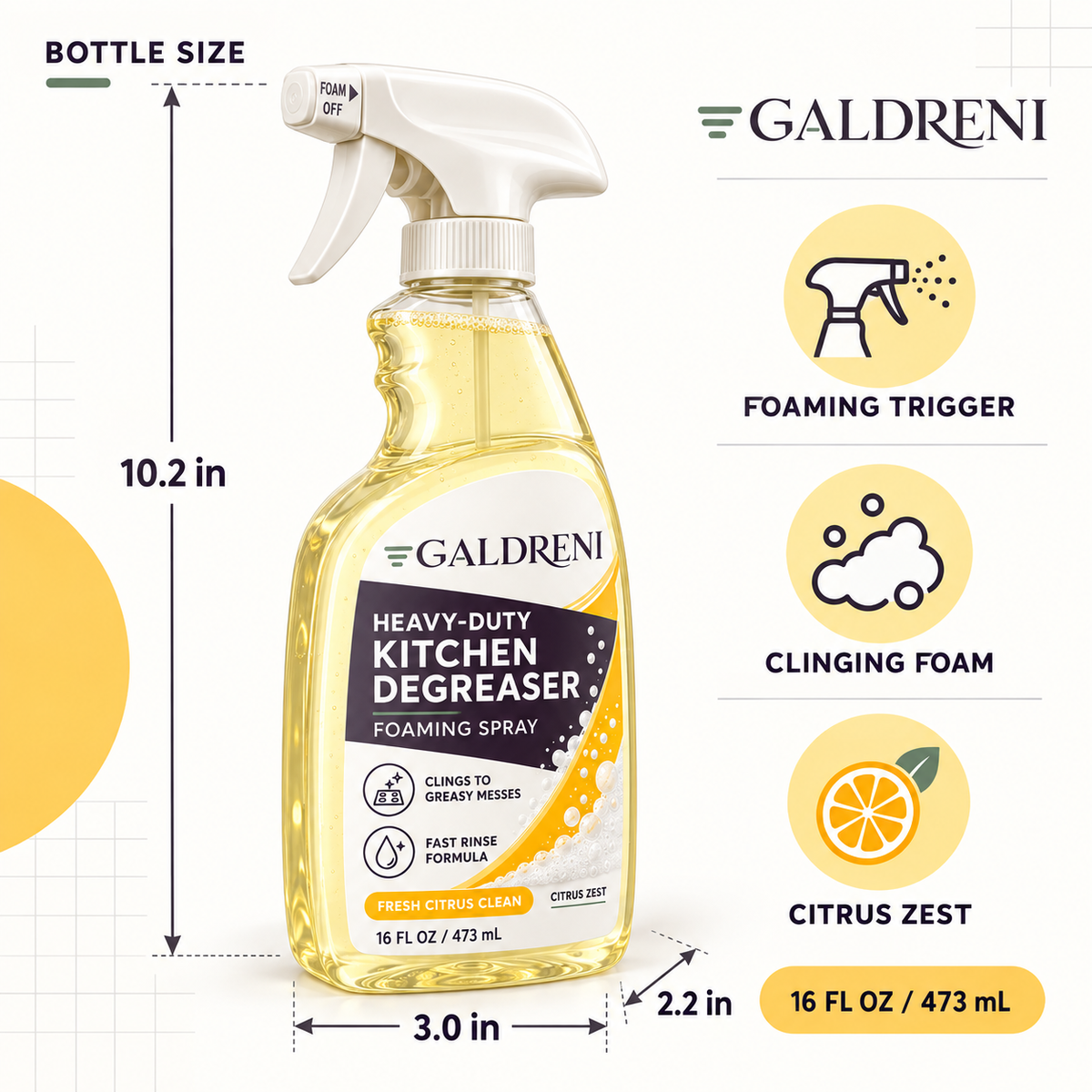 Galdreni Heavy-Duty Kitchen Degreaser Foaming Spray