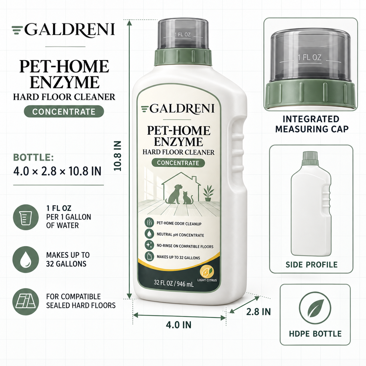 Galdreni Pet-Home Enzyme Hard Floor Cleaner Concentrate