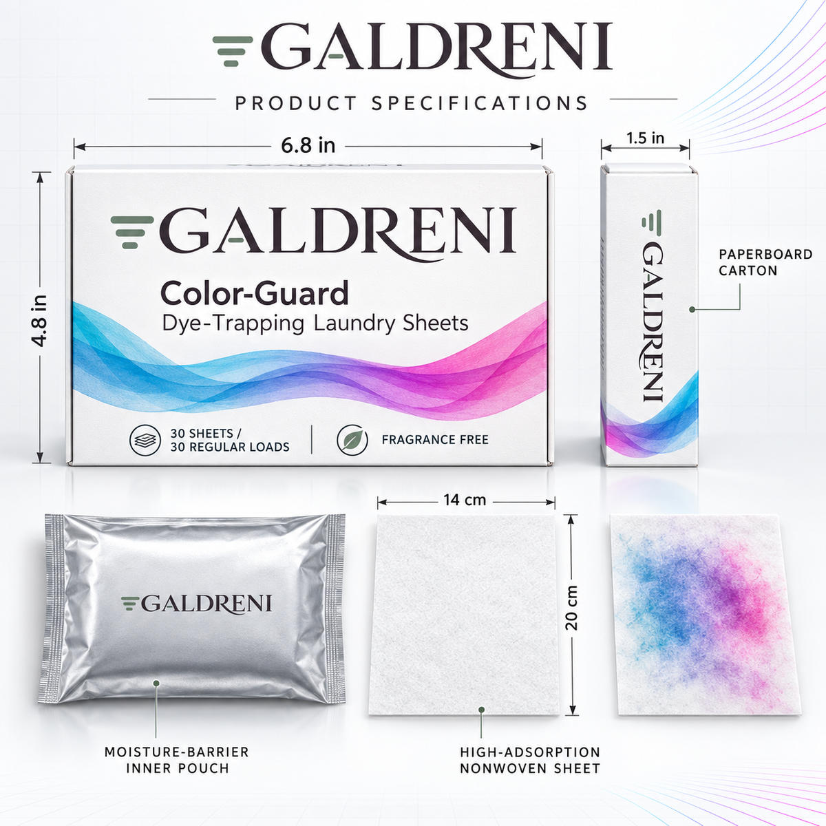 Galdreni Color-Guard Dye-Trapping Laundry Sheets