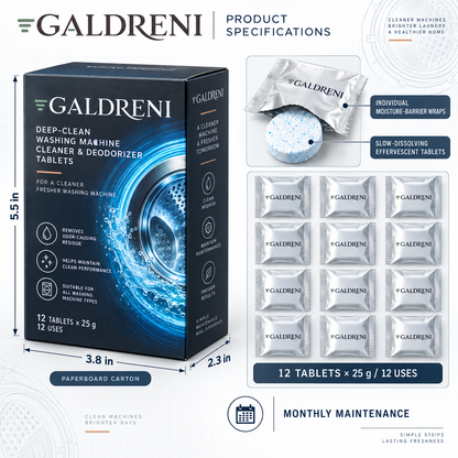 Galdreni Deep-Clean Washing Machine Cleaner & Deodorizer Tablets