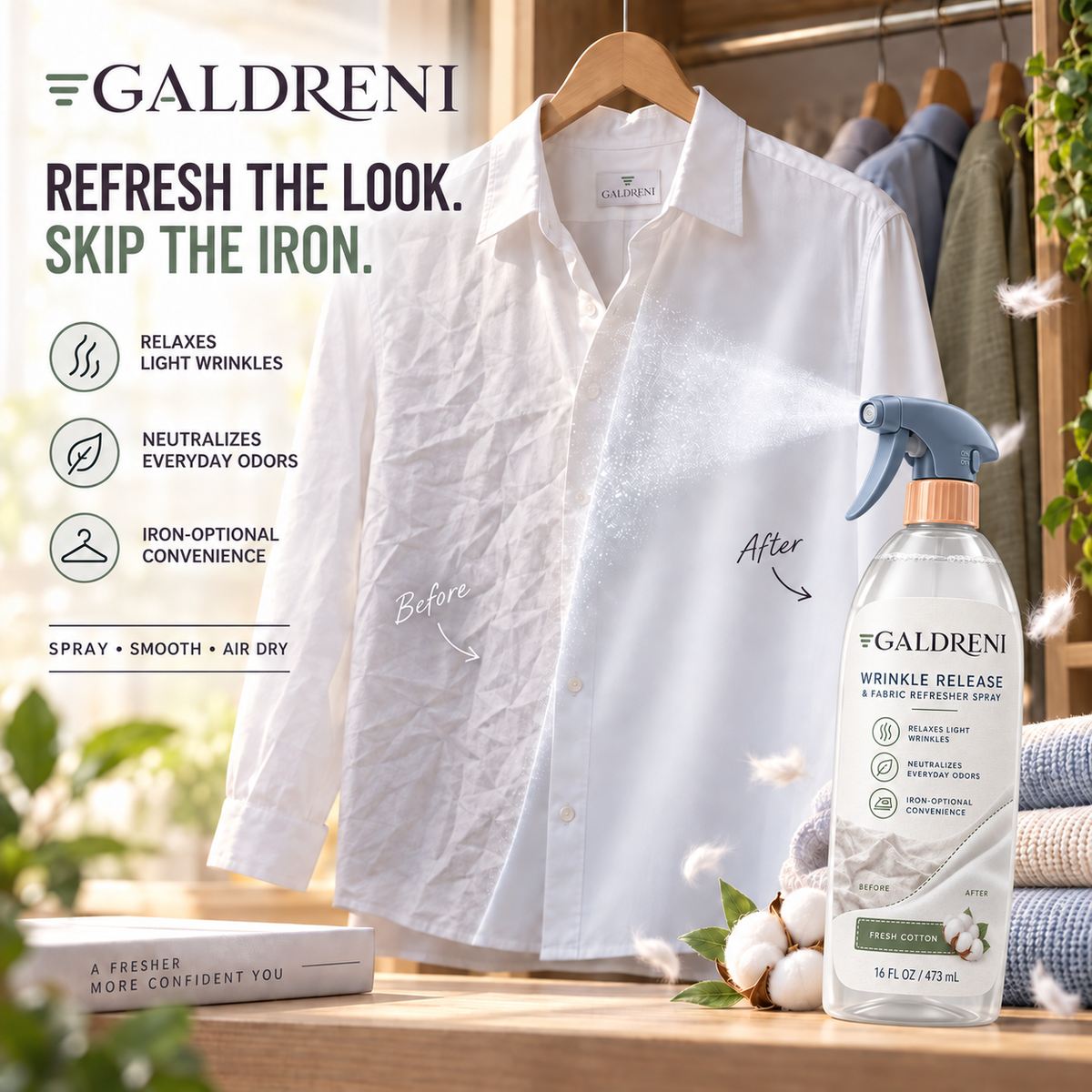 Galdreni Wrinkle Release & Fabric Refresher Spray